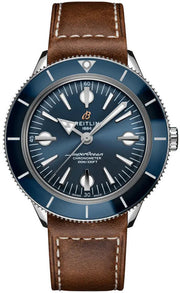  Shop Authentic Breitling Superocean Heritage '57 Blue Dial Brown Leather Strap Watch for Men - A10370161C1X1 - Luxxuri
