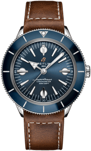  Shop Authentic Breitling Superocean Heritage '57 Blue Dial Brown Leather Strap Watch for Men - A10370161C1X1 - Luxxuri