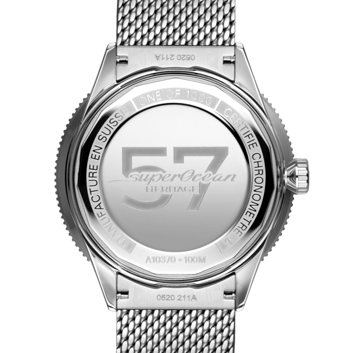  Shop Authentic Breitling Superocean Heritage '57 Special Edition II Blue Dial Silver Mesh Bracelet Watch for Men - A103702A1C1A1 - Luxxuri