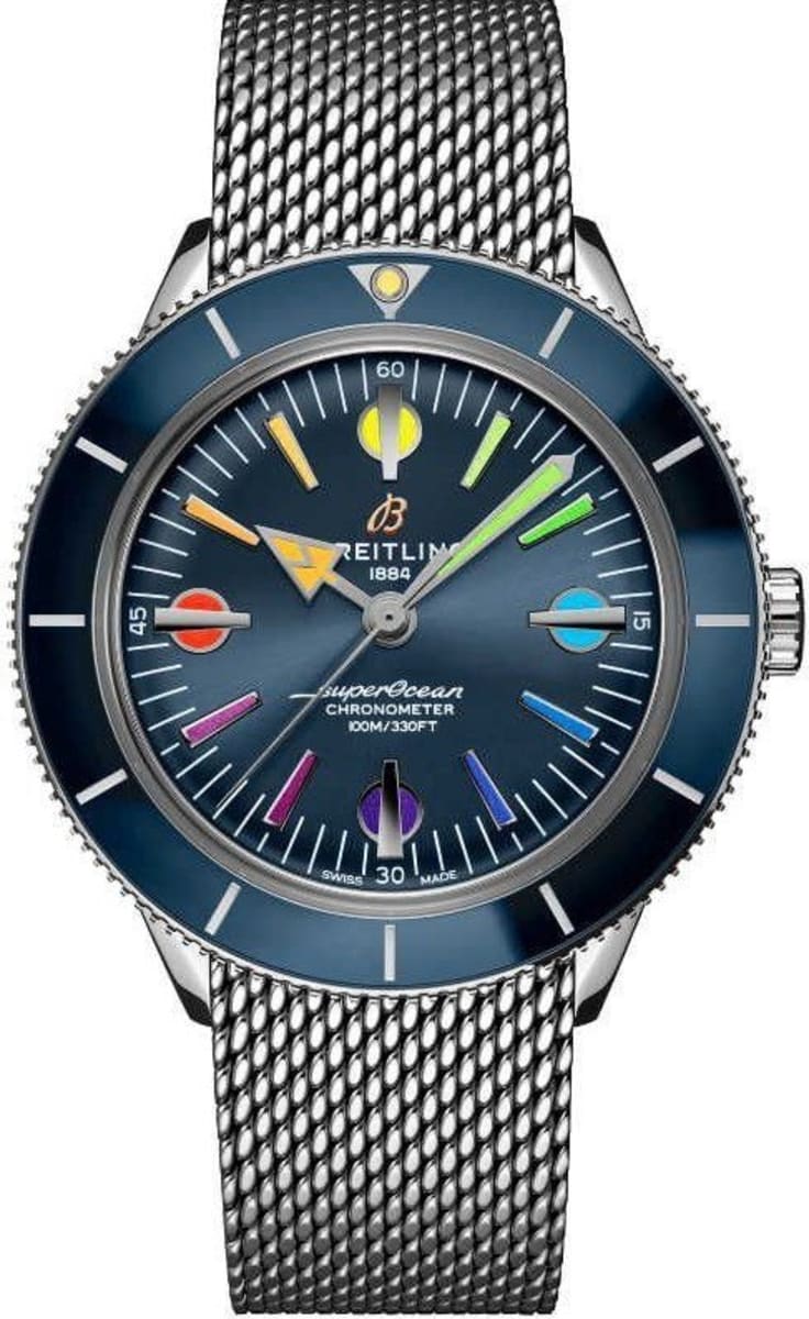  Shop Authentic Breitling Superocean Heritage '57 Special Edition II Blue Dial Silver Mesh Bracelet Watch for Men - A103702A1C1A1 - Luxxuri