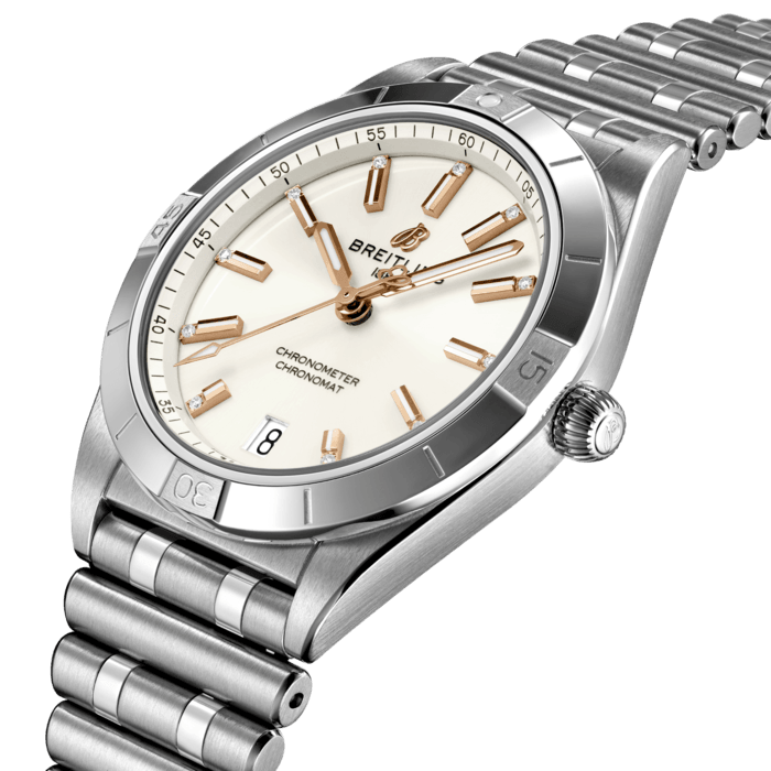  Shop Authentic Breitling Chronomat Automatic 36 White Dial Silver Steel Strap Watch for Women - A10380101A2A1 - Luxxuri