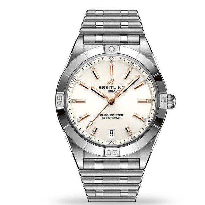  Shop Authentic Breitling Chronomat Automatic 36 White Dial Silver Steel Strap Watch for Women - A10380101A2A1 - Luxxuri