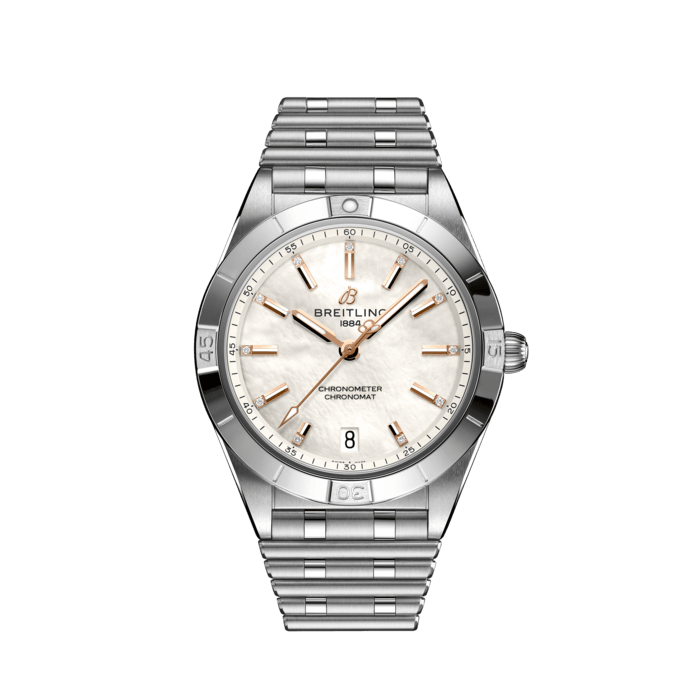  Shop Authentic Breitling Chronomat 36 Mother of Pearl Dial Silver Steel Strap Watch for Women - A10380101A4A1 - Luxxuri