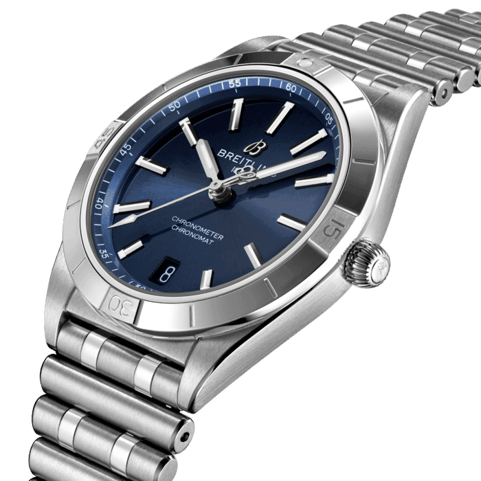  Shop Authentic Breitling Chronomat Automatic 36 Blue Dial Silver Steel Strap Watch for Women - A10380101C1A1 - Luxxuri