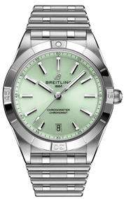  Shop Authentic Breitling Chronomat Automatic 36 Green Dial Silver Steel Strap Watch for Women - A10380101L1A1 - Luxxuri