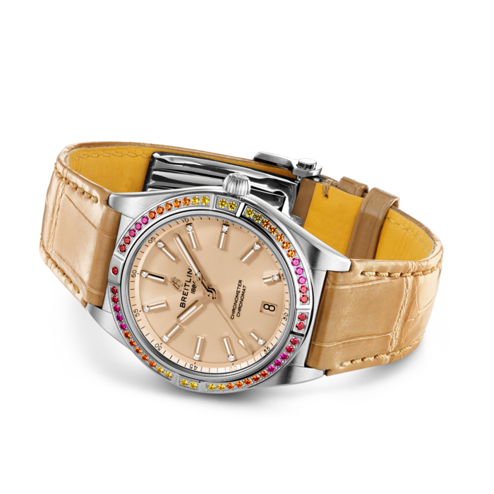  Shop Authentic Breitling Chronomat Automatic 36 South Sea Brown Dial Brown Leather Strap Watch for Women - A10380611A1P1 - Luxxuri