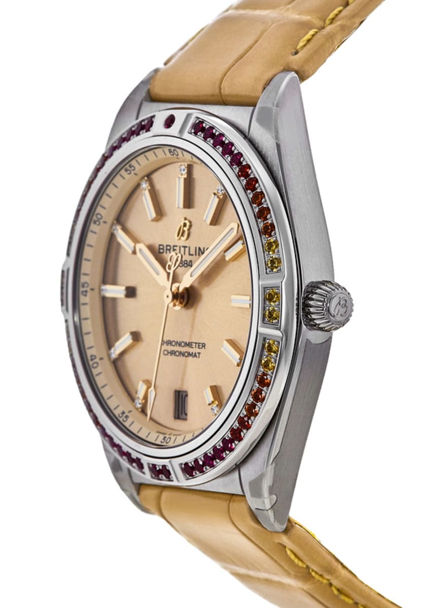  Shop Authentic Breitling Chronomat Automatic 36 South Sea Brown Dial Brown Leather Strap Watch for Women - A10380611A1P1 - Luxxuri
