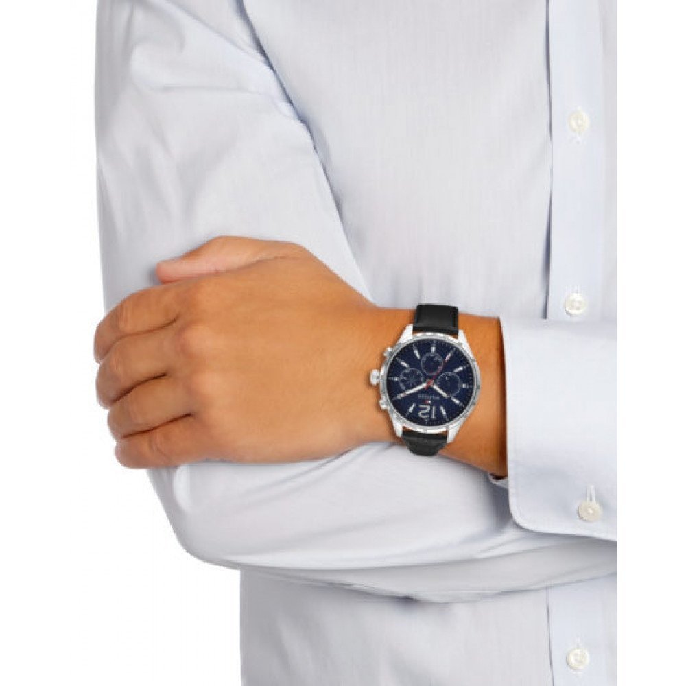  Shop Authentic Tommy Hilfiger Gavin Blue Dial Blue Leather Strap Watch for Men - 1791468 - Luxxuri