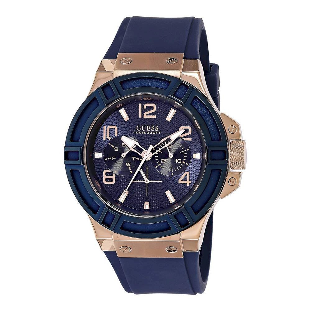  Shop Authentic Guess Rigor Blue Dial Blue Silicone Strap Watch For Men - W0247G3 - Luxxuri