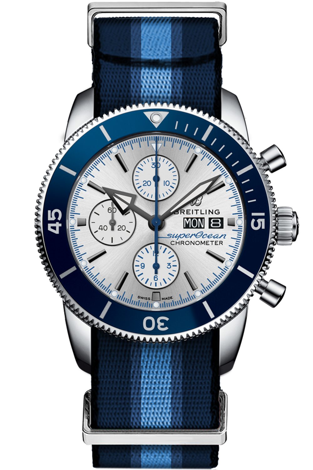  Shop Authentic Breitling Superocean Heritage Chronograph 44 Ocean Conservancy Silver Dial Two Tone NATO Strap Watch for Men - A133131A1G1W1 - Luxxuri