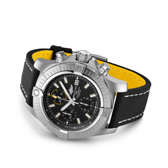  Shop Authentic Breitling Avenger Chronograph 45mm Swiss Air Force Team Black Dial Black Nylon Strap Watch for Men - A133171A1B1X1 - Luxxuri