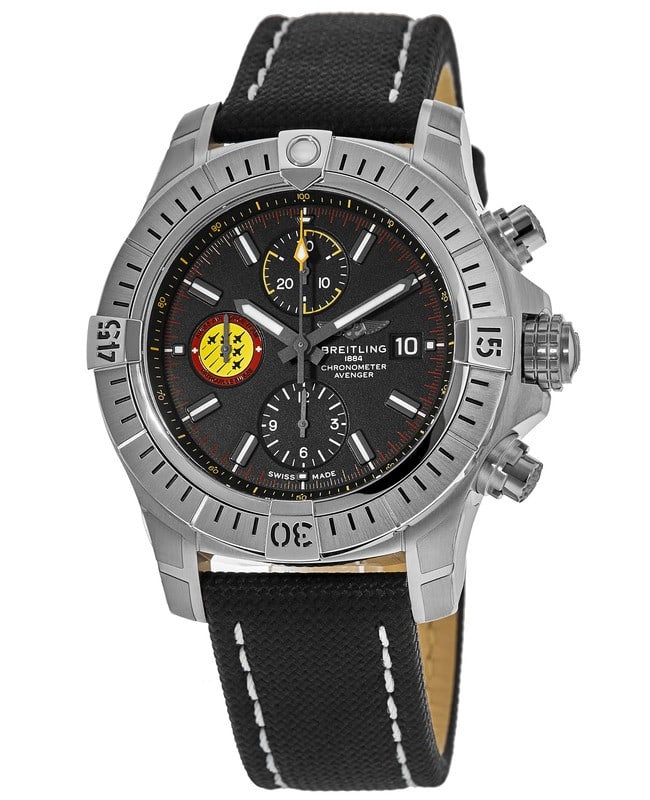  Shop Authentic Breitling Avenger Chronograph 45mm Swiss Air Force Team Black Dial Black Nylon Strap Watch for Men - A133171A1B1X1 - Luxxuri