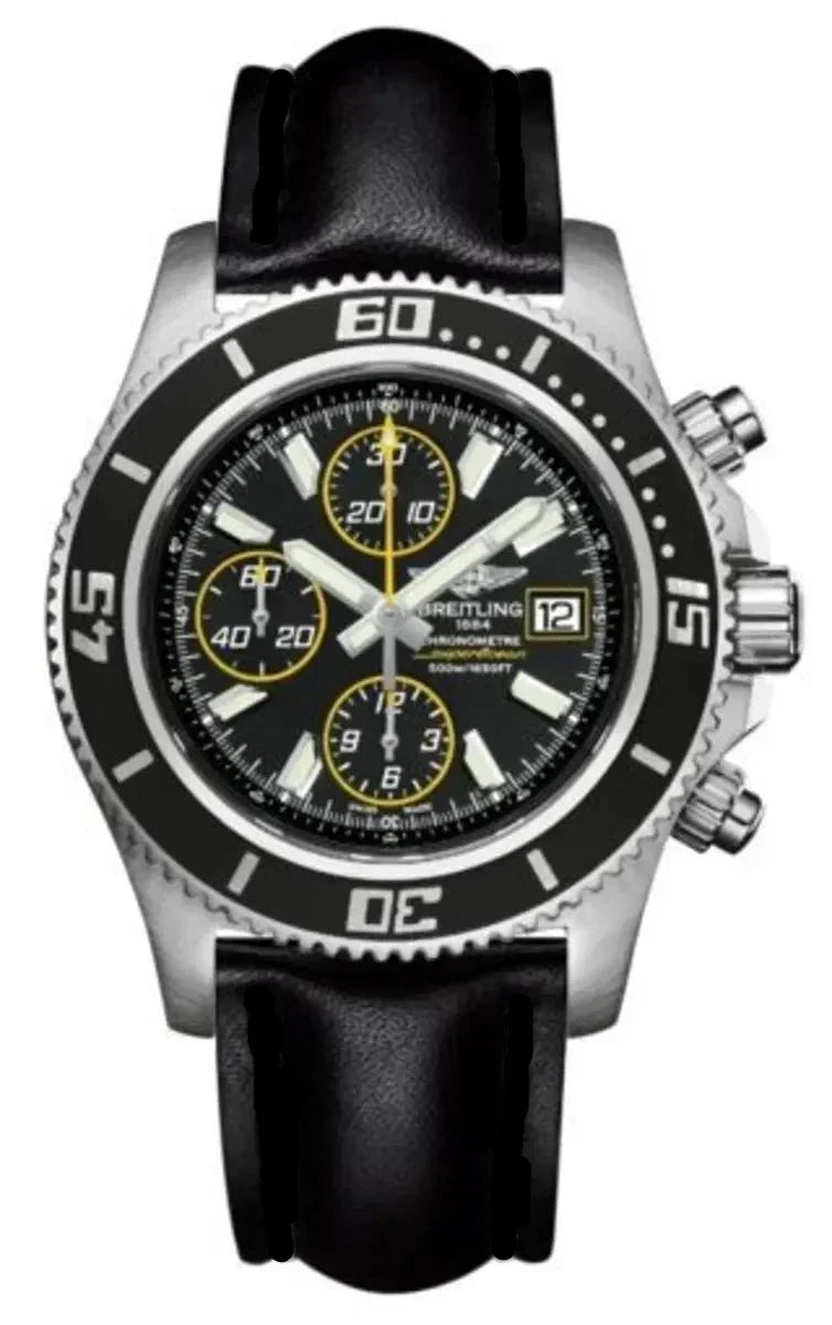  Shop Authentic Breitling Superocean Chronograph II Black Dial 44mm Automatic Mens Watch - A1334102/BA82 - Luxxuri