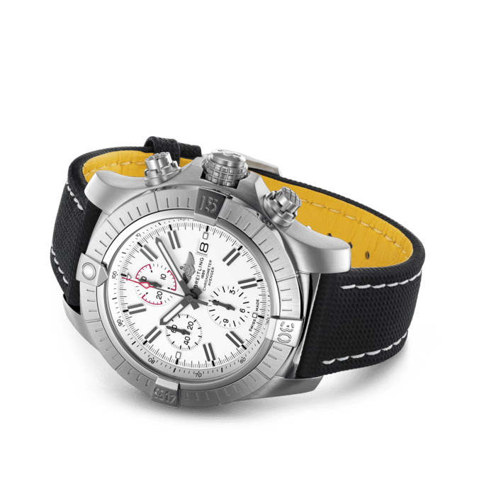  Shop Authentic Breitling Super Avenger Chronograph 48 White Dial Black Nylon Strap Watch for Men - A133751A1A1X1 - Luxxuri