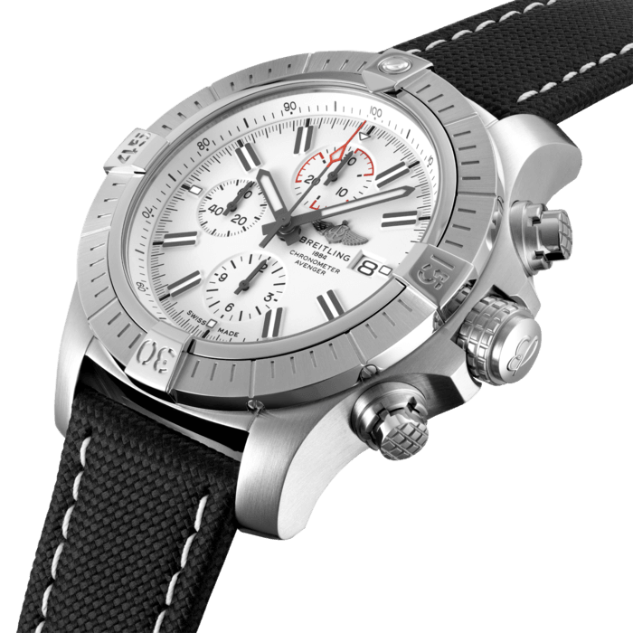  Shop Authentic Breitling Super Avenger Chronograph 48 White Dial Black Nylon Strap Watch for Men - A133751A1A1X1 - Luxxuri