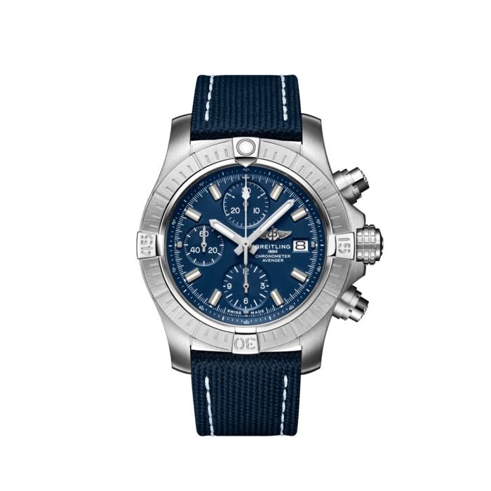  Shop Authentic Breitling Avenger Chronograph 43 Blue Dial Blue Nylon Strap Watch for Men - A13385101C1X1 - Luxxuri