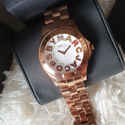  Shop Authentic Marc Jacobs Rivera White Dial Rose Gold Steel Strap Watch for Women - MBM3138 - Luxxuri
