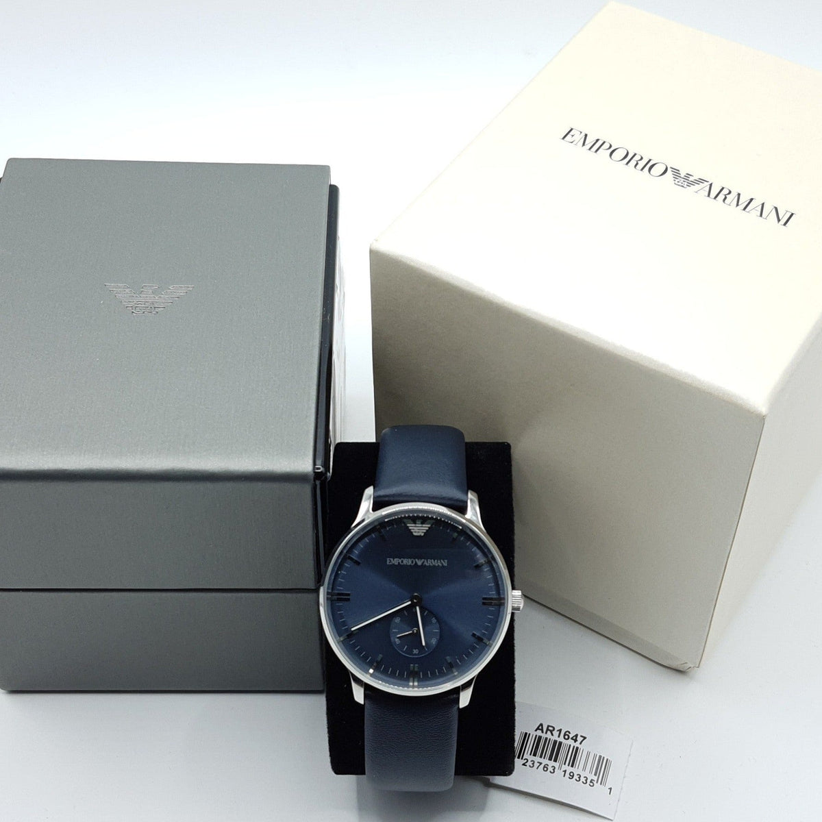  Shop Authentic Emporio Armani Analog Quartz Blue Dial Blue Leather Strap Watch For Men - AR1647 - Luxxuri