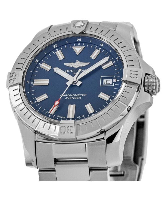  Shop Authentic Breitling Avenger Automatic 43mm Blue Dial Silver Steel Strap Watch for Men - A17318101C1A1 - Luxxuri