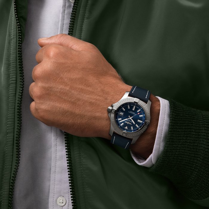  Shop Authentic Breitling Avenger Automatic 43 Blue Dial Blue Nylon Strap Watch for Men - A17318101C1X1 - Luxxuri