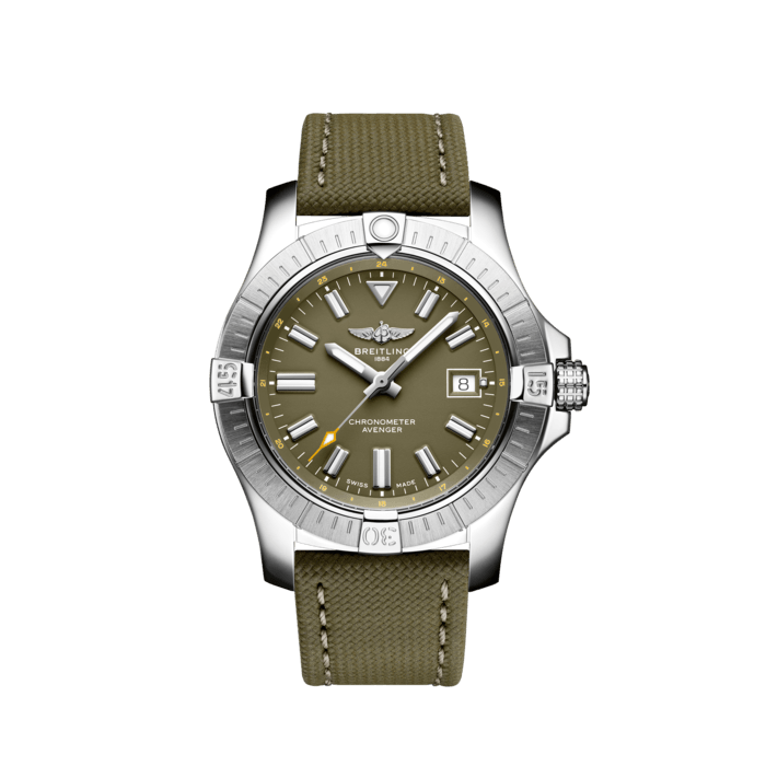  Shop Authentic Breitling Avenger Automatic GMT 43 Green Dial Green Nylon Strap Watch for Men - A17318101L1X1 - Luxxuri