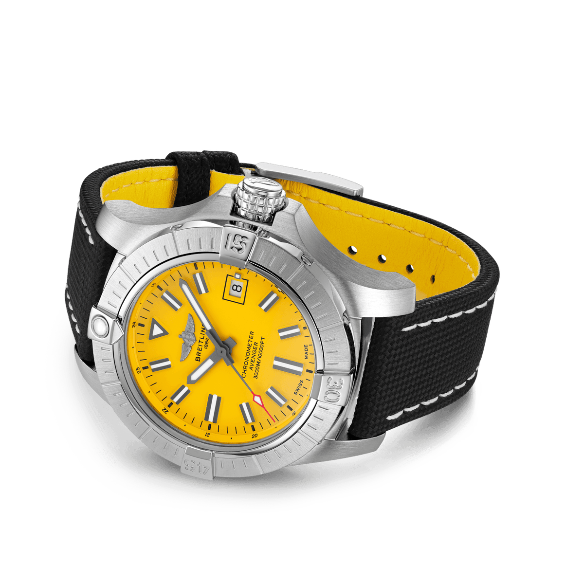  Shop Authentic Breitling Avenger Automatic 45mm Seawolf Yellow Dial Black Nylon Strap Watch for Men - A17319101/1X2 - Luxxuri