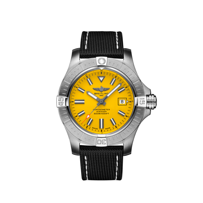  Shop Authentic Breitling Avenger Automatic 45 Seawolf Yellow Dial Black Nylon Strap Watch for Men - A17319101I1X1 - Luxxuri