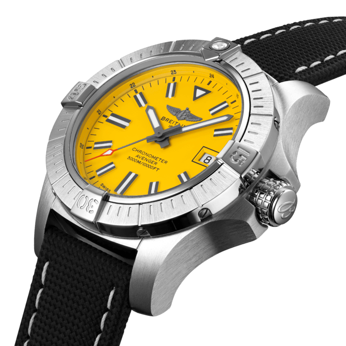  Shop Authentic Breitling Avenger Automatic 45mm Seawolf Yellow Dial Black Nylon Strap Watch for Men - A17319101/1X2 - Luxxuri