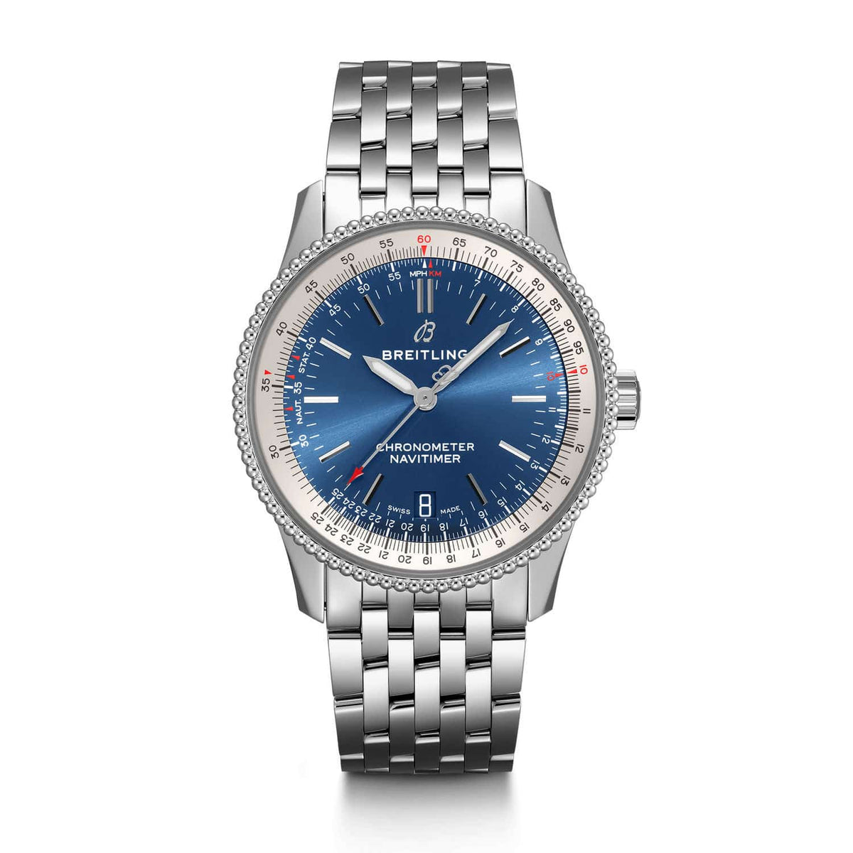  Shop Authentic Breitling Navitimer Automatic 38mm Stainless Steel Blue Dial Mens Watch - A17325211C1A1 - Luxxuri