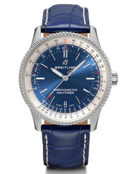  Shop Authentic Breitling Navitimer Automatic 38mm Blue Dial Blue Leather Strap Mens Watch - A17325211C1P1 - Luxxuri