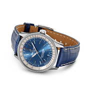  Shop Authentic Breitling Navitimer Automatic 38mm Blue Dial Blue Leather Strap Mens Watch - A17325211C1P1 - Luxxuri