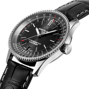  Shop Authentic Breitling Navitimer Automatic 38mm Black Dial Black Leather Strap Mens Watch - A17325241B1P1 - Luxxuri