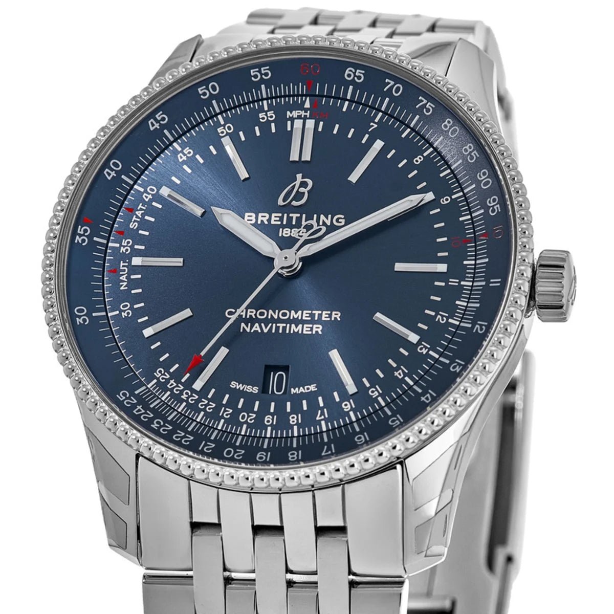  Shop Authentic Breitling Navitimer Automatic 41mm Blue Dial Silver Steel Strap Watch for Men - A17326161C1A1 - Luxxuri