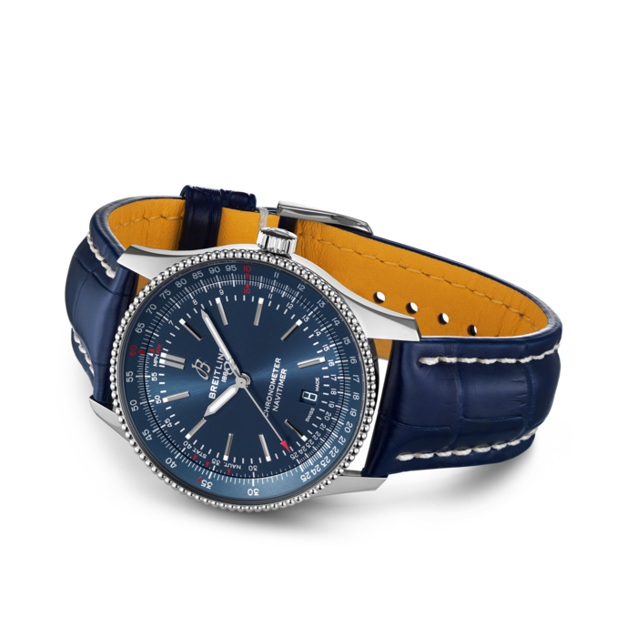  Shop Authentic Breitling Navitimer Automatic 41 Blue Dial Blue Leather Strap Watch for Men - A17326161C1P3 - Luxxuri