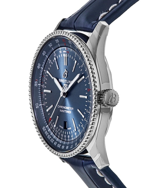  Shop Authentic Breitling Navitimer Automatic 41 Blue Dial Blue Leather Strap Watch for Men - A17326161C1P3 - Luxxuri