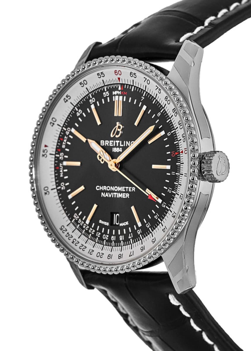  Shop Authentic Breitling Navitimer 1 Automatic 41mm Black Dial Black Leather Strap Mens Watch - A17326211B1P1 - Luxxuri