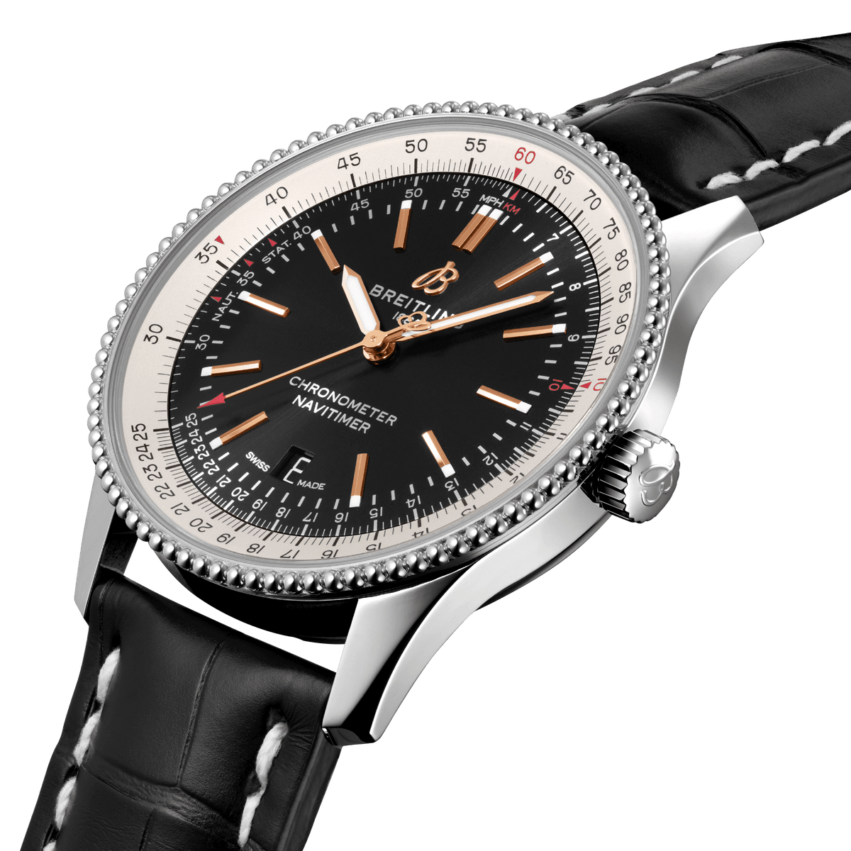  Shop Authentic Breitling Navitimer 1 Automatic 41mm Black Dial Black Leather Strap Mens Watch - A17326211B1P2 - Luxxuri