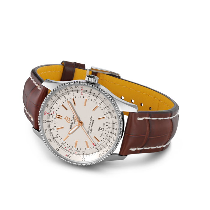  Shop Authentic Breitling Navitimer Automatic 41 White Dial Brown Leather Strap Watch for Men - A17326211G1P2 - Luxxuri