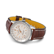  Shop Authentic Breitling Navitimer Automatic 41 White Dial Brown Leather Strap Watch for Men - A17326211G1P2 - Luxxuri