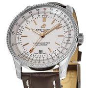  Shop Authentic Breitling Navitimer Automatic 41 White Dial Brown Leather Strap Watch for Men - A17326211G1P2 - Luxxuri