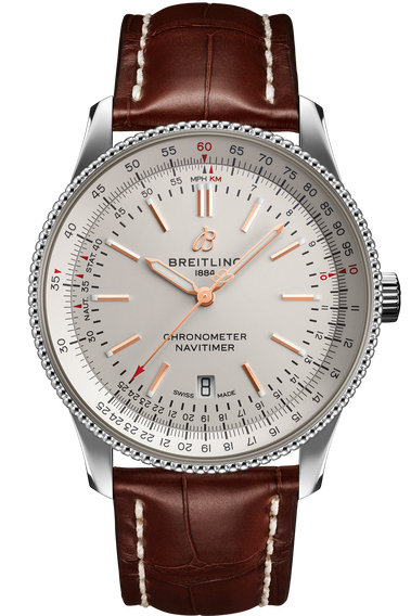  Shop Authentic Breitling Navitimer Automatic 41 White Dial Brown Leather Strap Watch for Men - A17326211G1P2 - Luxxuri