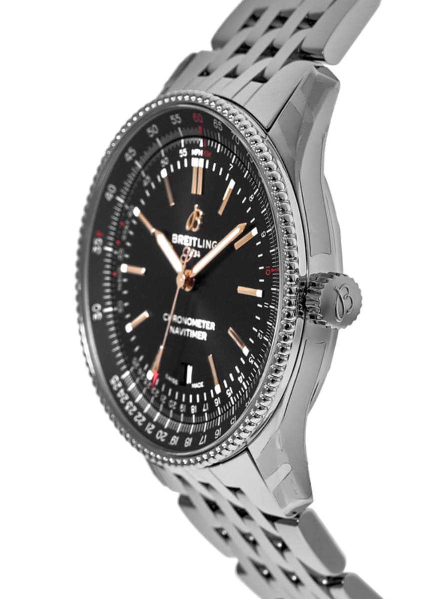  Shop Authentic Breitling Navitimer Automatic 41mm Black Dial Silver Steel Strap Watch for Men - A17326241B1A1 - Luxxuri