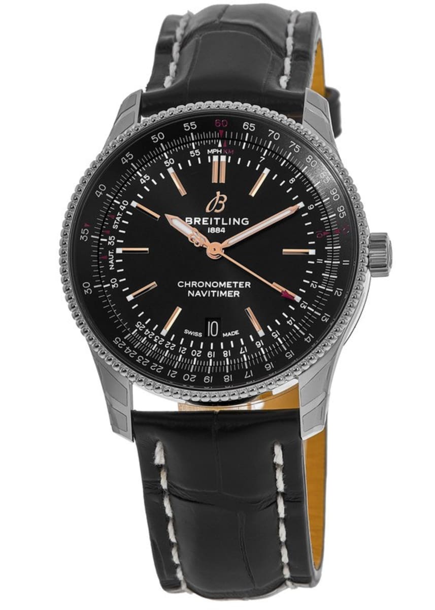  Shop Authentic Breitling Automatic 41mm Black Dial Black Leather Strap Watch for Men - A17326241B1P1 - Luxxuri