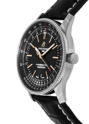  Shop Authentic Breitling Automatic 41mm Black Dial Black Leather Strap Watch for Men - A17326241B1P1 - Luxxuri