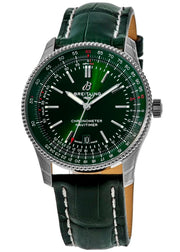  Shop Authentic Breitling Navitimer Automatic 41mm Green Dial Green Leather Strap Watch for Men - A17326361L1P1 - Luxxuri