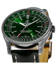  Shop Authentic Breitling Navitimer Automatic 41mm Green Dial Green Leather Strap Watch for Men - A17326361L1P1 - Luxxuri
