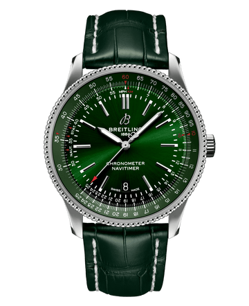  Shop Authentic Breitling Navitimer Automatic 41mm Green Dial Green Leather Strap Watch for Men - A17326361L1P1 - Luxxuri