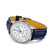  Shop Authentic Breitling Navitimer Automatic 41mm White Dial Blue Leather Strap Watch for Men - A173263A1G1P1 - Luxxuri