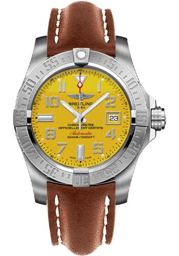  Shop Authentic Breitling Avenger 11 Seawolf Stainless Steel Cobra Yellow Dial Mens Watch - A1733110/I519/434X - Luxxuri
