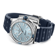  Shop Authentic Breitling Super Chronomat Automatic 38 Diamonds Blue Dial Blue Rubber Strap Watch for Women - A17356531C1S1 - Luxxuri